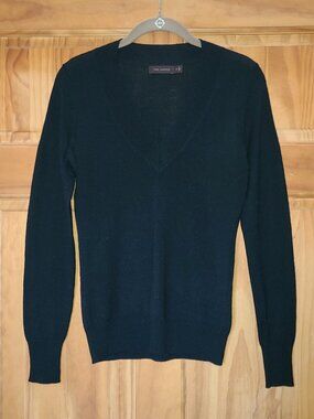 The Limited Black Merino Wool V Neck Sweater